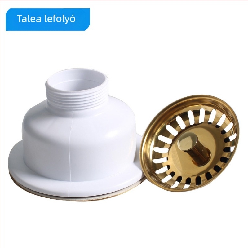 Talea mosogatótálca lefolyó XK223C034 acélgolyós testtel, aranyozott PVD bevonattal, modell XK223C034, anyag: 304 sárgaréz