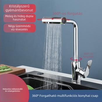 Konyhai mosogatócsaptelep, ABS anyag, kerámiás patron, függőleges szerelés, 60/80 bemenet-kimenet, modell JF001