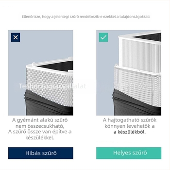 Összecsukható szűrő a Blueair Blue Pure 211+ légszívóhoz — levegőtisztító szűrőelem, modell Blue Pure211, otthoni használatra, terület több mint 150 m²