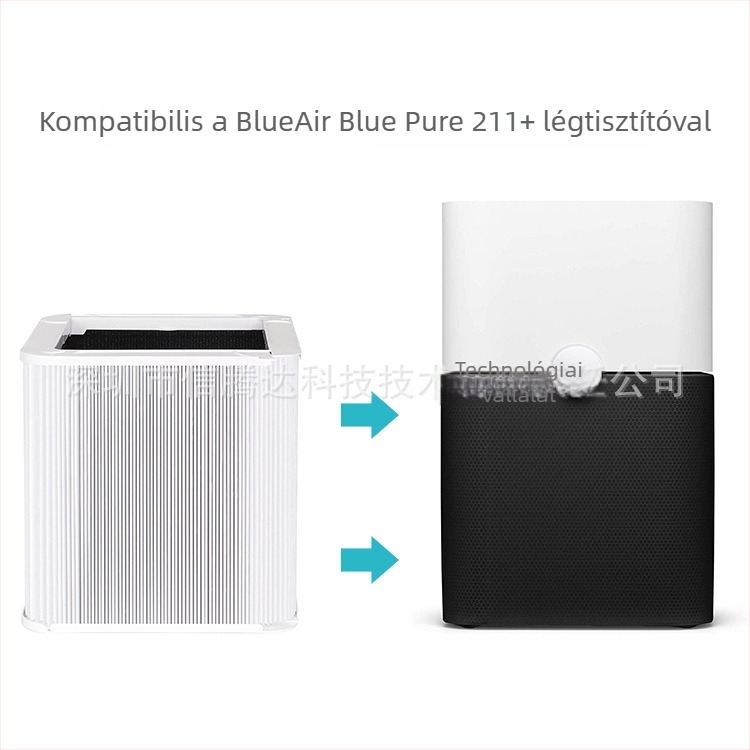 Összecsukható szűrő a Blueair Blue Pure 211+ légszívóhoz — levegőtisztító szűrőelem, modell Blue Pure211, otthoni használatra, terület több mint 150 m²