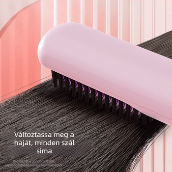 Vezeték nélküli hajkiegyenesítő és göndörítő fésű negatív ionokkal, USB-töltés, kerámiabevonat, 3 fokozatú hőmérséklet-szabályozás, 35W
