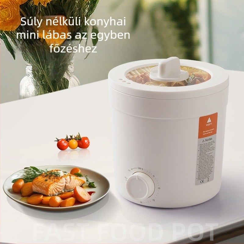 Beimu DG10 Nem tapadó elektromos főzőedény, 2 L kapacitás, 2–3 személyre, gombos vezérlés, gyors gőzölés, sütés és öblítés, kollégiumi, otthoni, iroda- vagy utazási használatra.