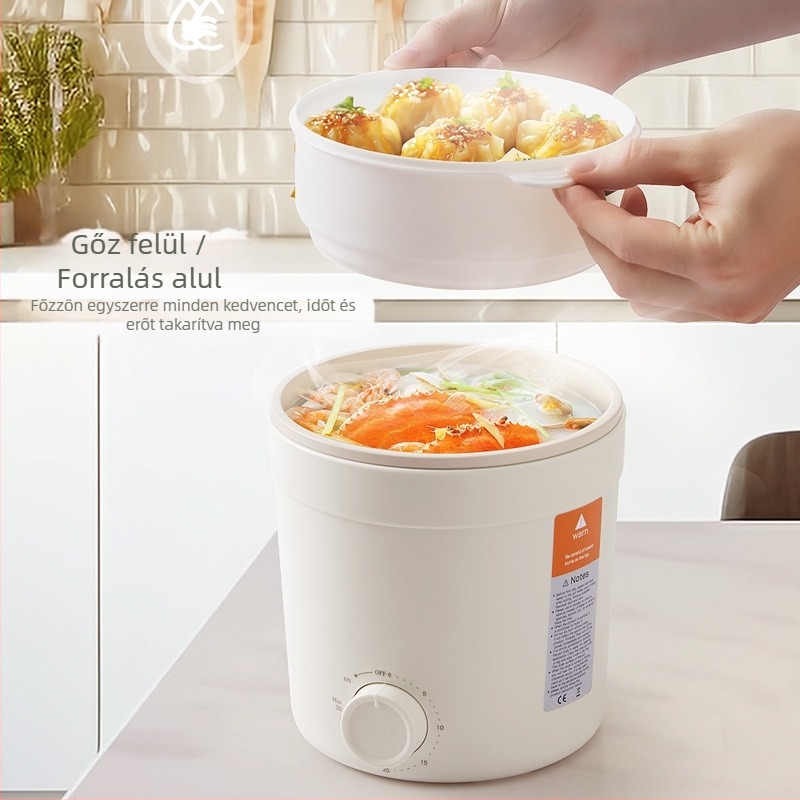 Beimu DG10 Nem tapadó elektromos főzőedény, 2 L kapacitás, 2–3 személyre, gombos vezérlés, gyors gőzölés, sütés és öblítés, kollégiumi, otthoni, iroda- vagy utazási használatra.