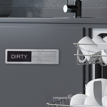 Akril mosogatógép-mágnes tiszta/piszkos jelzővel, UV-szita nyomtatás, testreszabható étkeztetési címke