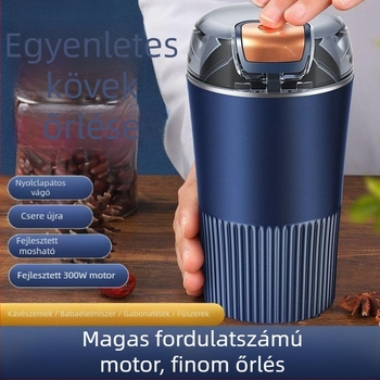 Hordozható, multifunkcionális daráló otthoni használatra, rozsdamentes acél testtel és pohárral, kapacitás 1 L alatt, 2 pengével, sebesség 10000–19999 rpm, feszültség 111–240 V, teljesen automata, retró stílus