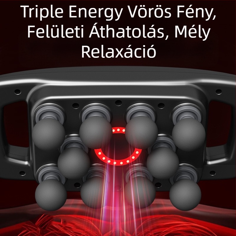 Fascia masszírozó pisztoly egész testre LCD kijelzővel, brush motor, beépített akkumulátor 1200–2000 mAh, 6+ fej, zaj ≤ 36 dB