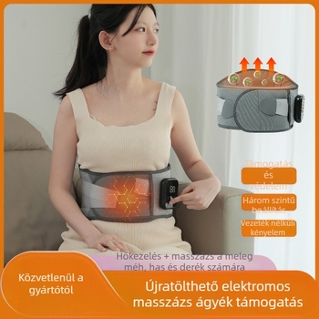 Vezeték nélküli deréköv fűtés és masszázs — újratölthető, mechanikus vezérlés, fokozatmentes sebesség, vibráció