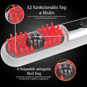 HF188 elektromos kézi fejbőrgyógyító fésű fényterápiával