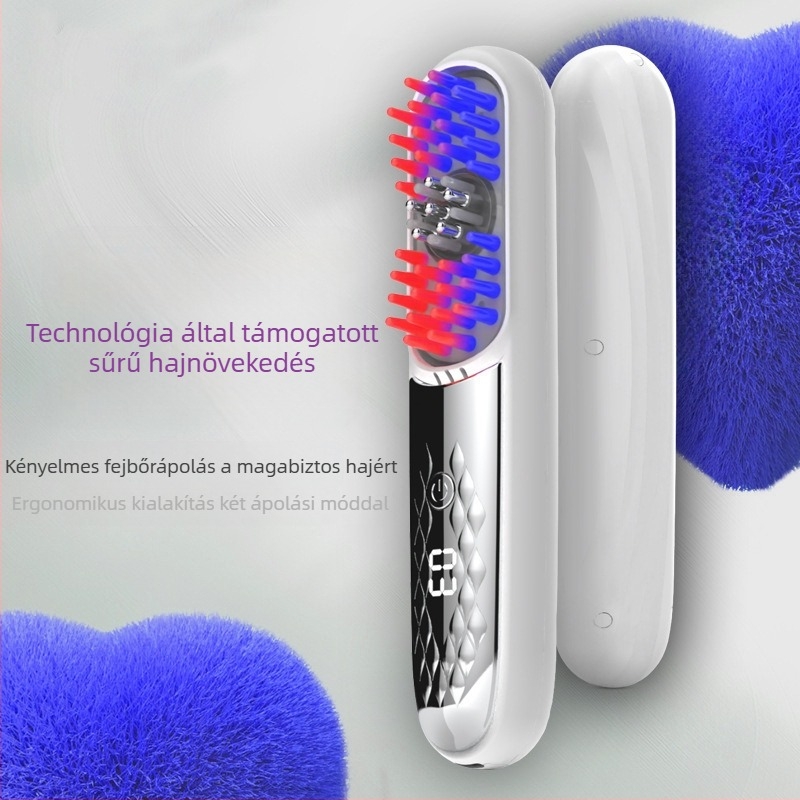 HF188 elektromos kézi fejbőrgyógyító fésű fényterápiával