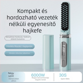 Hajvasaló – vezeték nélküli, mini hordozható, kerámia lemezek, negatív ionok, 4 hőmérsékleti szint, 35W 3.7V