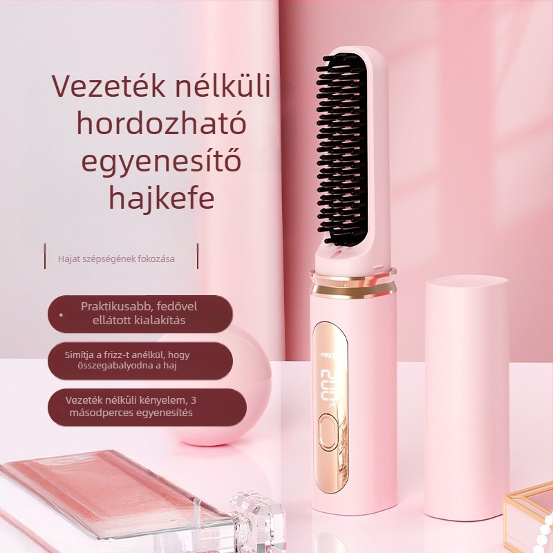 Hajvasaló – vezeték nélküli, mini hordozható, kerámia lemezek, negatív ionok, 4 hőmérsékleti szint, 35W 3.7V