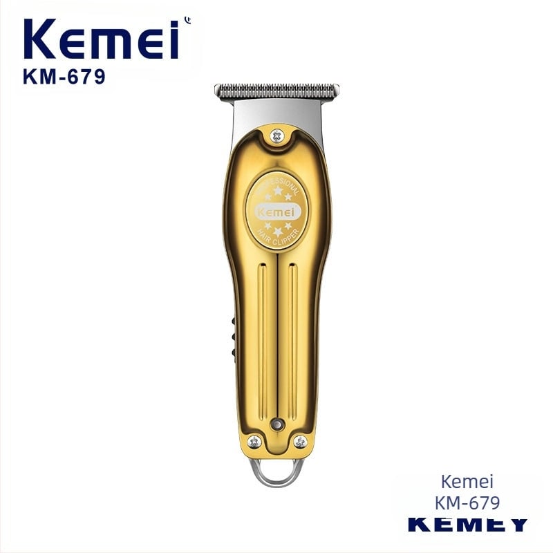 Kemei KM-679 Hajvágó brushless motorral, töltéses üzemmód, rozsdamentes acél vágófej, levehető mosható fej, alacsony zajú