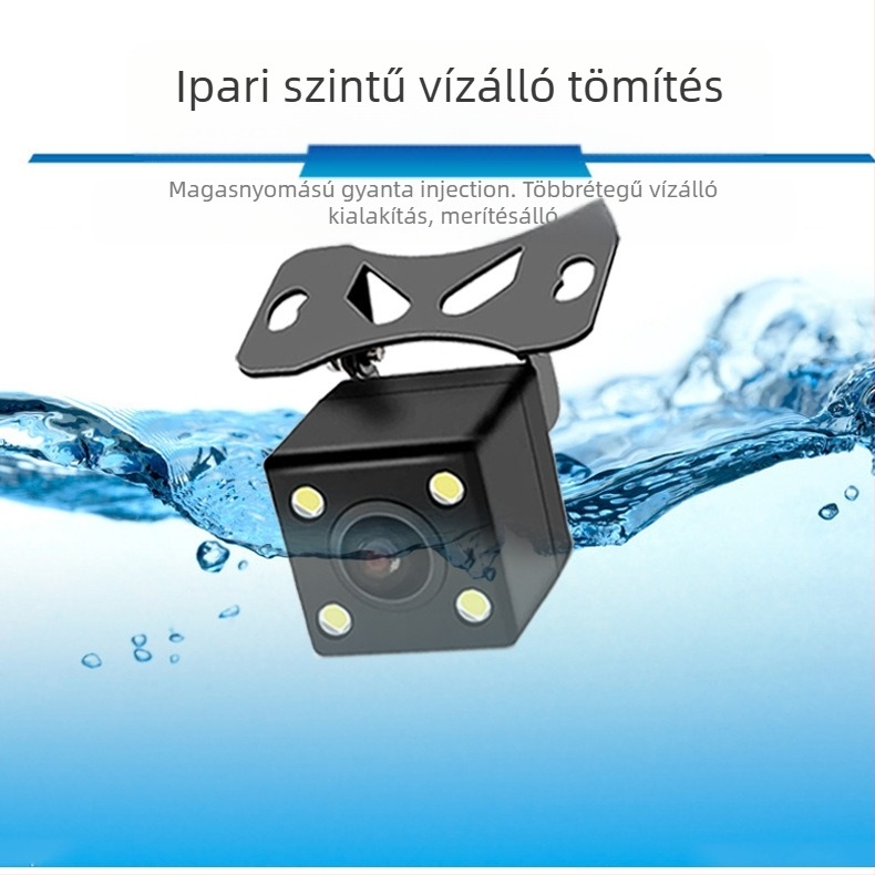 Autó hátsó kamera – 4 LED-es, 12V, 170° széles látószög, 480TVL, NTSC/PAL