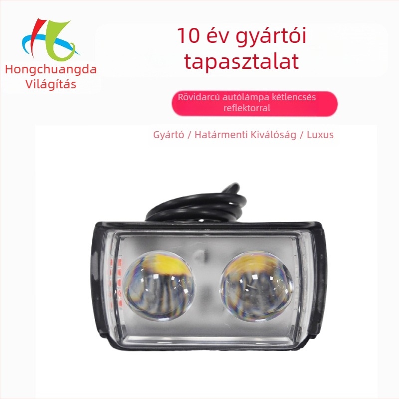 LED kettős lencséjű spotlámpa motorkerékpárhoz és terepjáróhoz • 18W • 12-80V • IP67 • 3000 lm • alumínium ház
