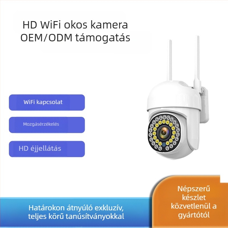 Kültéri vezeték nélküli kupolás kamera 1080p, intelligens éjjellátás, Wi-Fi