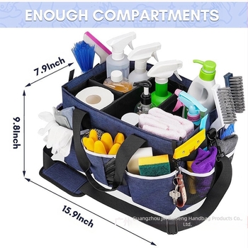 Oxford anyagú tisztítószerek tároló táska, 45L, hordozható szervező logónyomással, egyszerű és modern dizájn