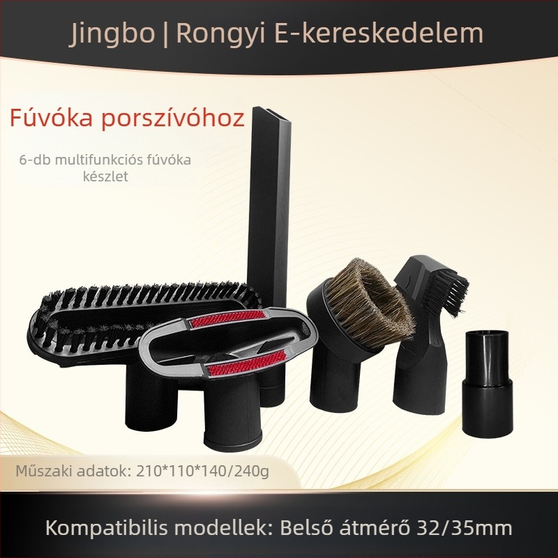 NET Platinum TYXCQ5JTXT32 Kábeles porszívófej – Kompatibilis Midea, Haier, Philips, Supor modellekkel; Hosszú sík szívófej, Körkefés és kárpittisztító kefe