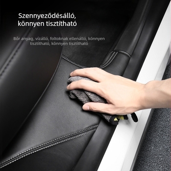 Tesla Model Y bőr belső küszöbprofil, hátsó küszöb beépített védőfilmmel a lábütés elleni védelemhez