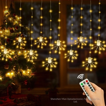 Csillag alakú függöny LED fények – Virág alakú LED-sor, akkumulátoros üzemmód, 5V bemenet, IP55