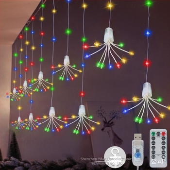 Csillag alakú függöny LED fények – Virág alakú LED-sor, akkumulátoros üzemmód, 5V bemenet, IP55