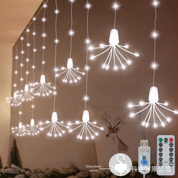 Csillag alakú függöny LED fények – Virág alakú LED-sor, akkumulátoros üzemmód, 5V bemenet, IP55