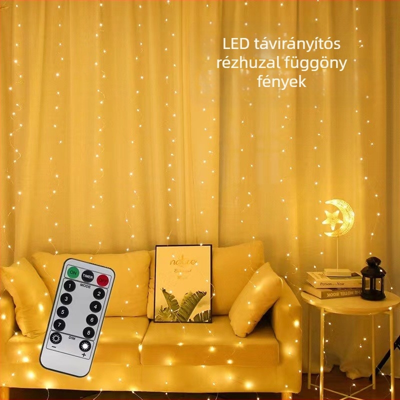 LED hálófüggöny fény HQ rézdrótos függönylámpa – 5000 lm, IP44, dimmelhető