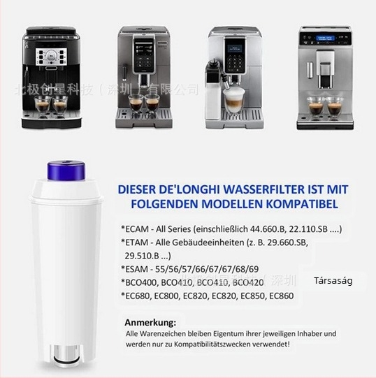 DeLonghi DLSC002 aktív szén filter a kávéfőzőhöz – műanyag, otthoni használat, egyszerű stílus, prémium minőség, csomagolás dobozban