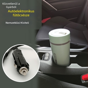12V-os elektromos vízforraló pohár járművekhez, állítható hőmérséklet, kapacitás <1 L, teljesítmény <1000W, vázfűtés
