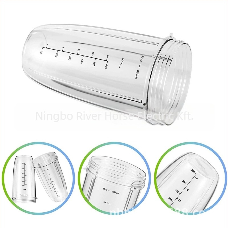 Nutri 600W/900W gyümölcscentrifuga csere nagy kapacitású pohár – 900 ml (32 oz), modell HP-NB-32OZ, beépített mérleggel