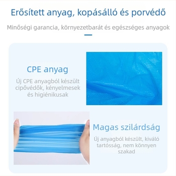 Egyszer használatos vastagított cipővédők felnőtteknek, csúszásmentes, vízálló PE műanyagból, 80 darabos csomag