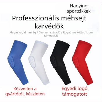 Spandex anyagú könyökvédők hexagonális mintázattal, futballra és kosárlabdára; ideális futáshoz, kerékpározáshoz, teniszezéshez és más labdajátékokhoz