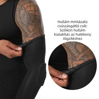 Spandex anyagú könyökvédők hexagonális mintázattal, futballra és kosárlabdára; ideális futáshoz, kerékpározáshoz, teniszezéshez és más labdajátékokhoz
