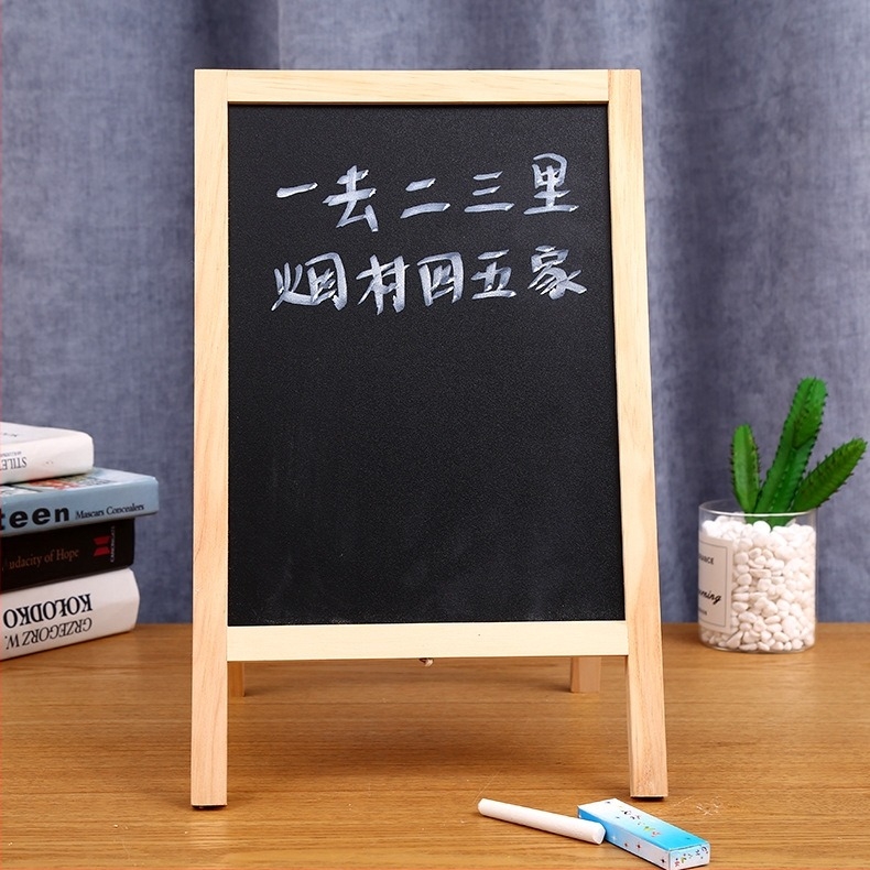 Fából készült, egyoldalas, törölhető reklámrajz tábla gyerekeknek, összecsukható