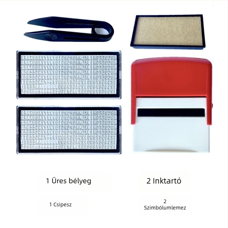 Z840 mozgó betűkészlet kódok nyomtatásához; műanyag; tinta visszafolyást biztosító mechanizmus; angol betűk dupla lemezzel