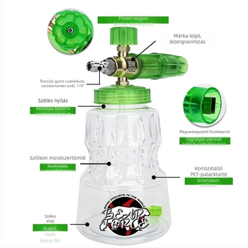 Magasnyomású autómosó habspray pisztoly alumínium fej és markolattal – 276 bar / 4000 psi, permetezési távolság 2, alkalmas autómosókhoz