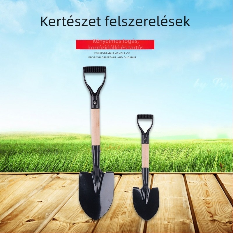 Gyerekeknek szóló kertészkedő ásó készlet - Többfunkciós kis ásó; Modell: Gyerek ásó; Anyag: Vas, Fa, Műanyag; Testreszabás: Igen; Kültéri használat