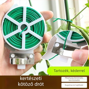 Kerti kötöző drót PVC bevonattal, vasból készült drót, 0.7 mm vastagság, univerzális felhasználás, tűzállósági osztály 1