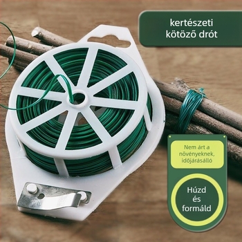 Kerti kötöző drót PVC bevonattal, vasból készült drót, 0.7 mm vastagság, univerzális felhasználás, tűzállósági osztály 1