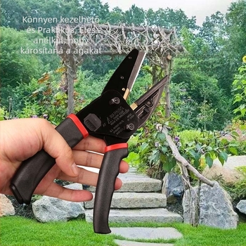 Keiba többfunkciós kerti metszőolló – rozsdamentes acél, teljes hossz 260 mm, pengéjének hossza 65 mm, tömeg 565 g