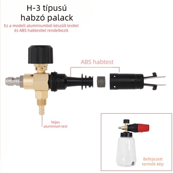 Magasnyomású habspray pisztoly ötvözet fejjel és ötvözet markolattal, 120 bar, permetezési távolság 10 m, súly 0,4 kg