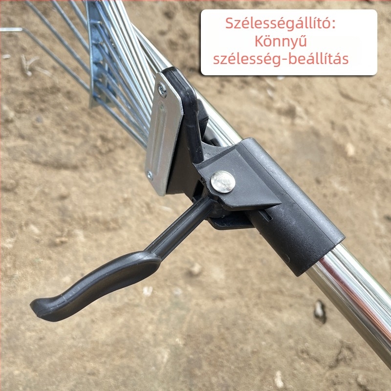 Kertgereblye kör fejjel, teleszkópos, alacsony szén-­acélból, többfogú, modell 0302