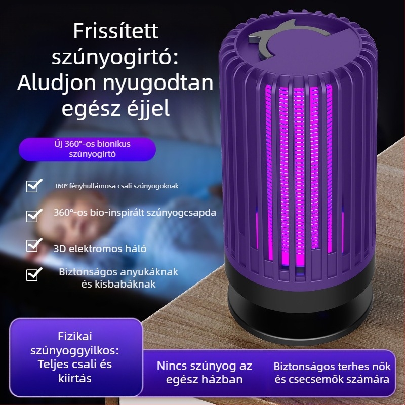 Elektrosokkos szúnyogriasztó lámpa beltéri használatra, UV-lámpával, 11–20 m²-es területhez, hangulatfény