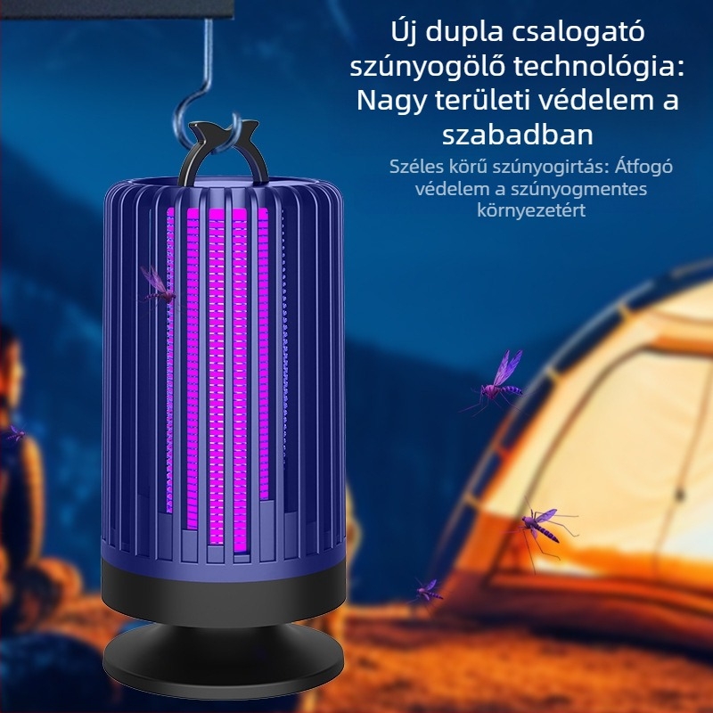 Elektrosokkos szúnyogriasztó lámpa beltéri használatra, UV-lámpával, 11–20 m²-es területhez, hangulatfény
