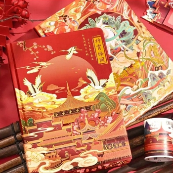 Tongtai notesz — kreatív, trendi stílus; PU borító, ragasztott kötés, papír: nyers fa cellulóz, 200 oldal