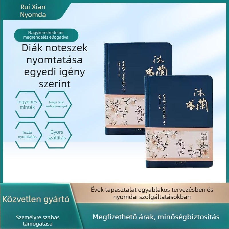 Sharp First kínai stílusú notesz — testreszabható papír, forró fólia nyomás, személyre szabás lehetséges