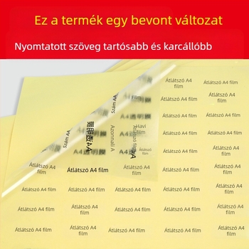 Áttetsző PVC öntapadós címkepapír UV bevonattal, vízálló és karcolásálló, tintasugaras és lézeres nyomtatáshoz alkalmas
