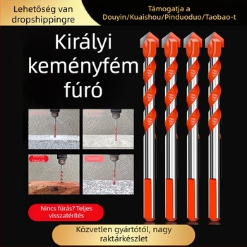 Ötvözetű háromszög alakú fúró csempe- és betonfúráshoz – alkalmas üvegre és cementhez, vezeték nélküli fúróval kompatibil