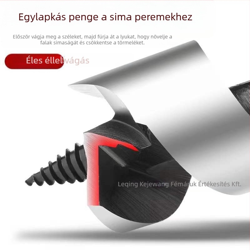 Kejie fabúvó fúró hosszú egyenes fogantyúval és hatszögű tengellyel mélyfuratokhoz, 230–460 mm hosszú, ajtózár furatokhoz