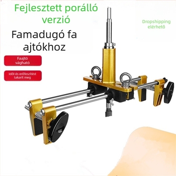 Li Jia Craftsman – Wooden door punching sorozat, készlet az ajtó zár beépítéséhez; vágási átmérő 30 mm; kés hossza 80 mm; nyelek átmérője 5 mm