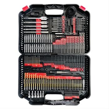 Sheng Jia 246-darabos fúrókészlet műanyag dobozban, színes címkékkel, háztartási használatra, metrikus/imperiális rendszer